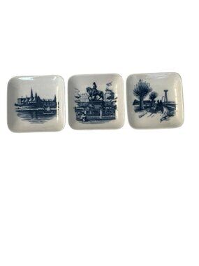 Royal Copenhagen Mini Plates Set of 3 Denmark Blue Porcelain Wall Plaques 2985 1
